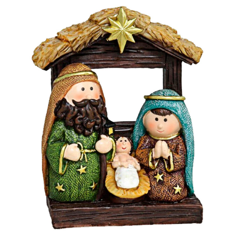 Tradineur - Conjunto de 3 Figuras Naif Navideño - Fabricado en Resina - Figuras de María, Jose y el Niño Jesús - Decoración Navi Tradineur - Conjunto de 3 Figuras Naif Navideño - Fabricado en Resina - Figuras de María, Jose y el Niño Jesús - Decoración Navi