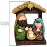 Tradineur - Conjunto de 3 Figuras Naif Navideño - Fabricado en Resina - Figuras de María, Jose y el Niño Jesús - Decoración Navi