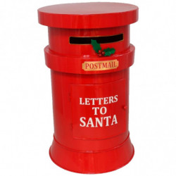 Tradineur - Buzón Redondo de Navidad - Fabricado en Plástico - Ideal para que los niños guarden sus cartas a Santa Claus - Ø 23,
