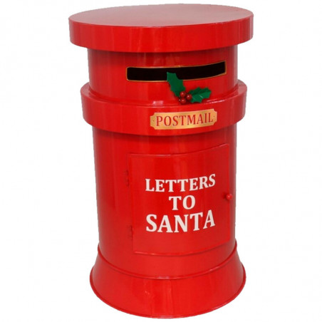 Tradineur - Buzón Redondo de Navidad - Fabricado en Plástico - Ideal para que los niños guarden sus cartas a Santa Claus - Ø 23,