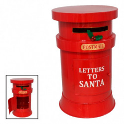 Tradineur - Buzón Redondo de Navidad - Fabricado en Plástico - Ideal para que los niños guarden sus cartas a Santa Claus - Ø 23,