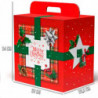 Tradineur - Caja de Cartón Navideño con Asas - Frase Merry Christmas - Ideal para regalos navideños - 34 x 28 x 20,5 cm - Color