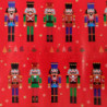 Tradineur - Pack de 4 Rollos de papel regalo - Diseño Soldados Cascanueces - Ideal para preparar los regalos navideños - 150 x 7