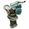 Tradineur - Figura de Papá Noel, modelo Braulio, poliéster y plástico, Santa Claus de pie, decoración festiva, adornos Navidad,