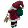 Tradineur - Figura de Papá Noel, modelo Charles, poliéster y plástico, Santa Claus de pie, decoración festiva, adornos Navidad,