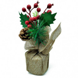 Tradineur - Pack de 2 bayas Decorativas Navideñas - Altura aprox.: 20 cm - Decoración Navideña - Fabricación artesanal - Modelos