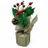 Tradineur - Pack de 2 bayas Decorativas Navideñas - Altura aprox.: 20 cm - Decoración Navideña - Fabricación artesanal - Modelos