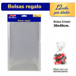 Tradineur - 6 paquetes de 18 bolsas transparentes de plástico para caramelos, envolver galletas, chuches, fiestas, cumpleaños, r
