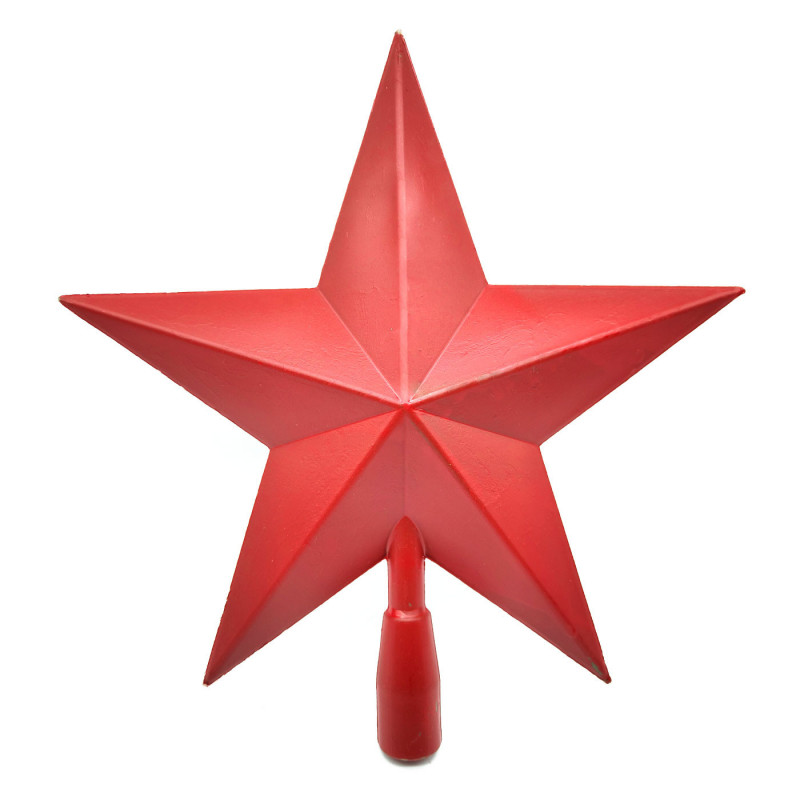 Tradineur - Estrella para punta de Árbol Navideño - Diseño Clásico de 5 Puntas - Accesorio decorativo de Navidad - Color rojo - Tradineur - Estrella para punta de Árbol Navideño - Diseño Clásico de 5 Puntas - Accesorio decorativo de Navidad - Color rojo -