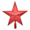 Tradineur - Estrella para punta de Árbol Navideño -  Diseño Clásico de 5 Puntas - Accesorio decorativo de Navidad - Color rojo -