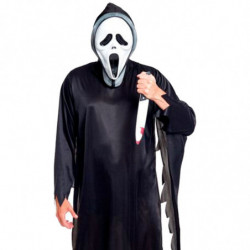 Tradineur - Disfraz de asesino scream para adulto, poliéster, incluye túnica y máscara, villano malvado, atuendo de carnaval, Ha
