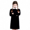 Tradineur - Disfraz infantil de Miércoles Addams, modelo Strange Girl sencillo, poliéster, incluye vestido, Halloween, carnaval,