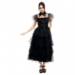 Tradineur - Disfraz de Gótica (Vestido) para Adultos - Fabricado en Poliéster - Incluye Vestido y Cinturón - Ideal para disfruta