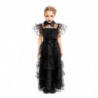 Tradineur - Disfraz de Gótica Infantil (Vestido) para Niños - Fabricado en Poliéster - Incluye Vestido y Cinturón - Ideal para d