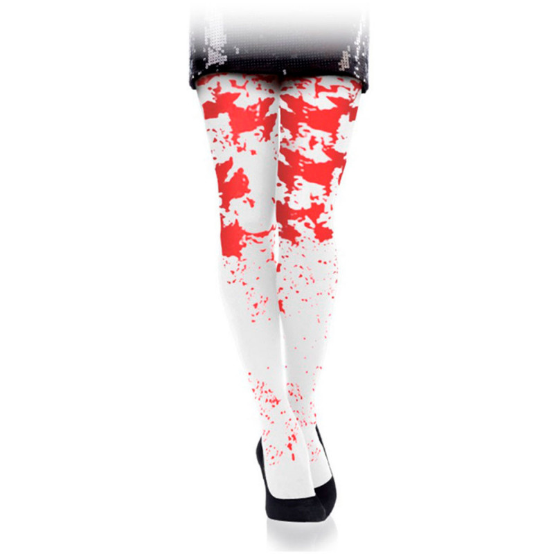 Tradineur - Pantis blancos con sangre, 90% poliéster y 10% licra, complemento para disfraz de enfermera, asesina, carnaval, Hall Tradineur - Pantis blancos con sangre, 90% poliéster y 10% licra, complemento para disfraz de enfermera, asesina, carnaval, Hall