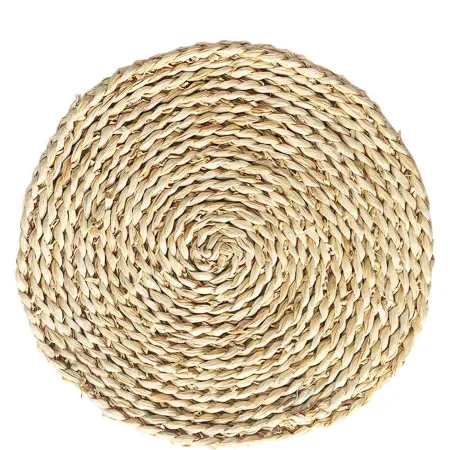 Pack de 6 salvamanteles realizados en paja, con forma redonda, de 30 cm de diámetro y 1,5 cm de alto, para colocar utensilios de Pack de 6 salvamanteles realizados en paja, con forma redonda, de 30 cm de diámetro y 1,5 cm de alto, para colocar utensilios de