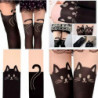 Tradineur - Pantis de gato negro, 90% poliéster y 10% licra, complemento para disfraz de gatita sexy, carnaval, Halloween, cospl