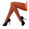 Tradineur - Pantis con rayas negras y naranjas, 90% poliéster y 10% licra, complemento para disfraces, carnaval, Halloween, cosp
