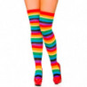 Tradineur - Pantis con rayas arco iris, 90% poliéster y 10% licra, complemento para disfraces, carnaval, Halloween, cosplay, fie