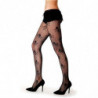 Tradineur - Pantis de red con calaveras, negro, 90% poliéster y 10% licra, complemento para disfraz de pirata, carnaval, Hallowe