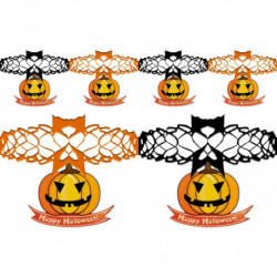 Tradineur - Pack de 2 Guirnaldas de Calabazas para Halloween - Longitud de 2 Metros - Decoración de temporada - Adornos para Hal