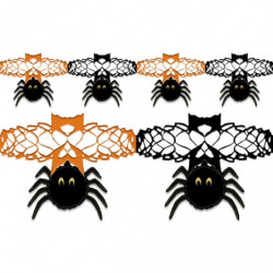 Tradineur - Pack de 2 Guirnaldas de arañas para Halloween - Longitud de 2 Metros - Decoración de temporada - Adornos para Hallow