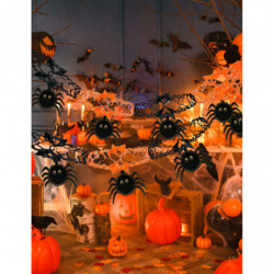 Tradineur - Pack de 2 Guirnaldas de arañas para Halloween - Longitud de 2 Metros - Decoración de temporada - Adornos para Hallow
