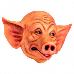 Tradineur - Máscara de cerdo - Fabricado en Látex - Complemento para disfraces -  Ideal para disfrutar de Halloween y carnaval -
