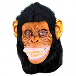 Tradineur - Máscara de Chimpancé - Fabricado en Látex - Complemento para disfraces -  Ideal para disfrutar de Halloween y carnav