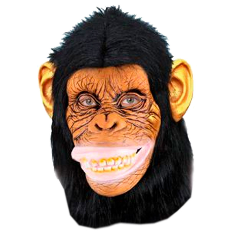 Tradineur - Máscara de Chimpancé - Fabricado en Látex - Complemento para disfraces - Ideal para disfrutar de Halloween y carnav Tradineur - Máscara de Chimpancé - Fabricado en Látex - Complemento para disfraces - Ideal para disfrutar de Halloween y carnav