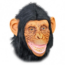 Tradineur - Máscara de Chimpancé - Fabricado en Látex - Complemento para disfraces -  Ideal para disfrutar de Halloween y carnav