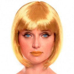 Tradineur - Peluca Bob rubia para mujer, fibra sintética, complemento para disfraz de carnaval, Halloween, cosplay, fiestas (Adu