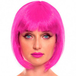 Tradineur - Peluca Bob fucsia para mujer, fibra sintética, complemento para disfraz de carnaval, Halloween, cosplay, fiestas (Ad