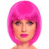 Tradineur - Peluca Bob fucsia para mujer, fibra sintética, complemento para disfraz de carnaval, Halloween, cosplay, fiestas (Ad