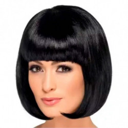 Tradineur - Peluca Bob morena para mujer, fibra sintética, complemento para disfraz de carnaval, Halloween, cosplay, fiestas (Ad