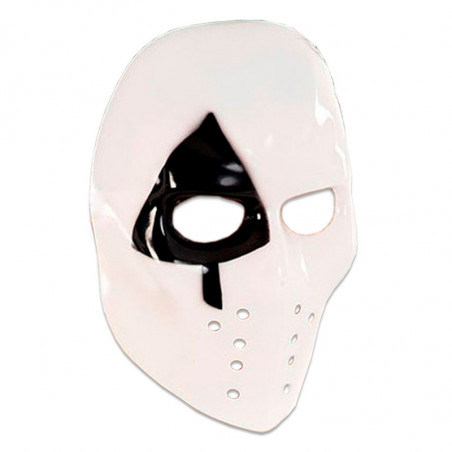 Tradineur - Máscara de asesino Póker - Fabricado en Plástico - Complemento para disfraces -  Ideal para disfrutar de Halloween y