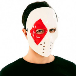 Tradineur - Máscara de asesino Póker - Fabricado en Plástico - Complemento para disfraces -  Ideal para disfrutar de Halloween y