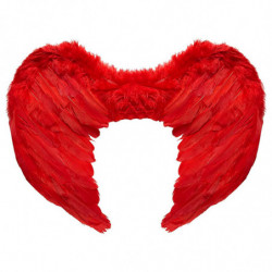 Tradineur - Alas de ángel con plumas y tirantes elásticos, complemento para disfraz de Halloween, carnaval, cosplay, fiestas, na