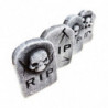 Tradineur - Pack de 4 Lápidas RIP para Halloween - Decoración de temporada - Adornos para Halloween - 11,5 x 7,5 cm - Modelos Al