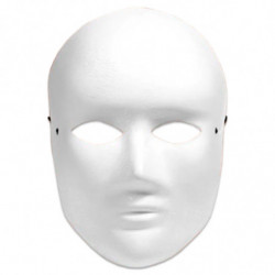 Tradineur - Pack de 4 Máscaras Blancas para Halloween - Fabricado en Plástico - Complemento para Disfraces - Talla Unica