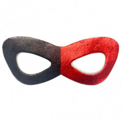Tradineur - Antifaz bicolor para Carnaval - Complemento para carnaval, Halloween y celebraciones - Color Negro / Rojo