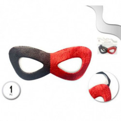 Tradineur - Antifaz bicolor para Carnaval - Complemento para carnaval, Halloween y celebraciones - Color Negro / Rojo