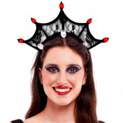 Tradineur - Diadema de reina malvada, poliéster y plástico, complemento para disfraces de carnaval, Halloween, cosplay, fiestas