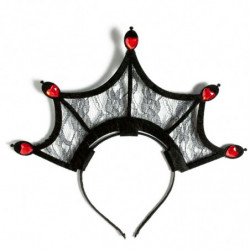 Tradineur - Diadema de reina malvada, poliéster y plástico, complemento para disfraces de carnaval, Halloween, cosplay, fiestas