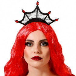 Tradineur - Diadema de reina malvada, poliéster y plástico, complemento para disfraces de carnaval, Halloween, cosplay, fiestas