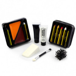 Tradineur - Set de maquillaje para carnaval, modelo Animales, incluye bandeja, 7 ceras, 2 tubos de crema, aplicador y 2 esponjas