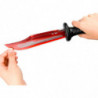 Tradineur - Cuchillo con sangre móvil para Halloween - Fabricado en Plástico - Complemento para disfraces - Longitud de 35 cm