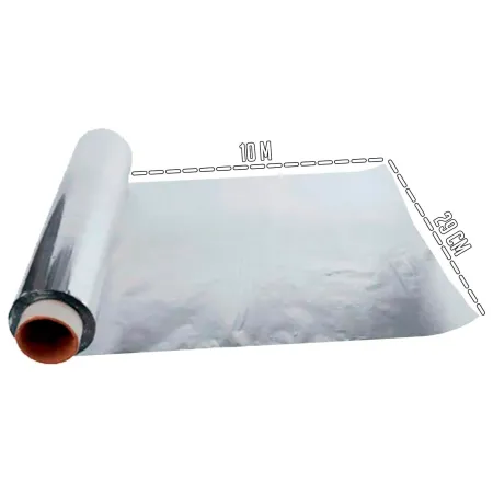 Tradineur - Pack de 2 Rollos de papel de aluminio para la cocina - Fabricado en España - Uso Alimentario - Longitud de 10 Metros