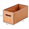 Tradineur - Organizador plegable de bambú con asa, cajón apilable, ordenación, ropa, fácil de limpiar, antipolvo, antihumedad, 3