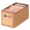 Tradineur - Organizador plegable de bambú con asa, cajón apilable, ordenación, ropa, fácil de limpiar, antipolvo, antihumedad, 3
